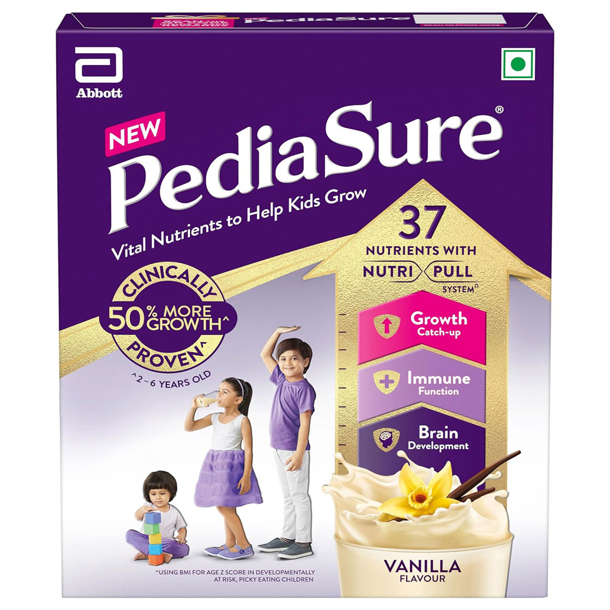 Pediasure Vanilla Flavour Nutrition Powder for Kids Growth, 750 gm, Pack of 1 Pediasure Vanilla Flavour Nutrition Powder for Kids Growth, 750 gm, Pack of 1