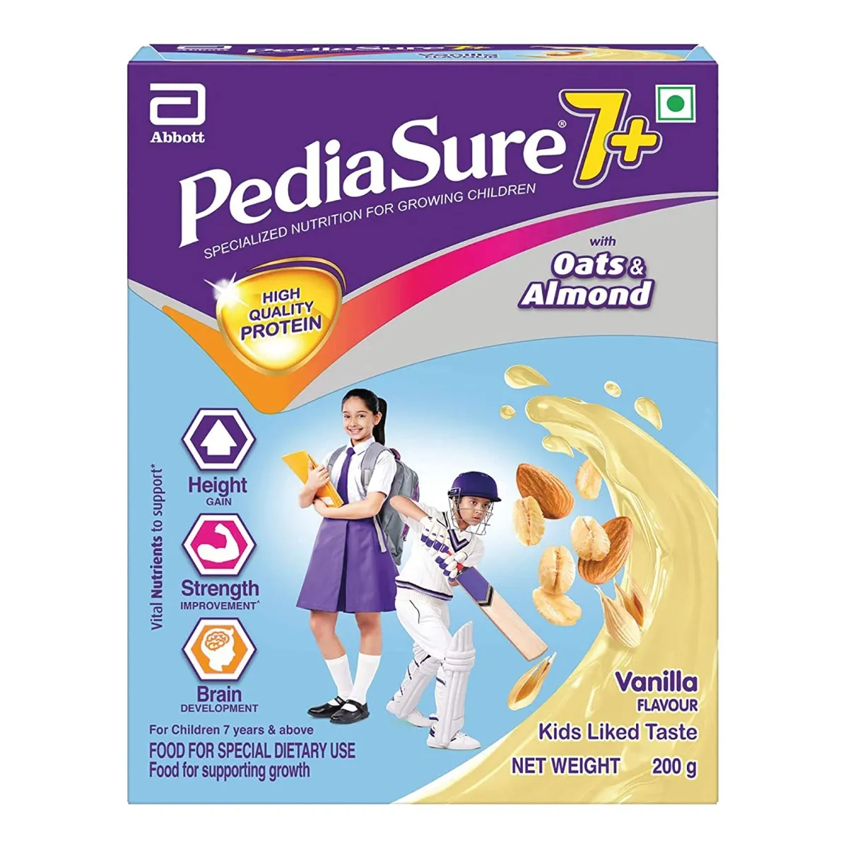 Pediasure 7+ Vanilla Flavour Specialized Nutrition Powder for Growing  Children, 200 gm - Main Image