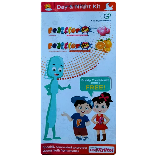 Pediflor Kidz (Bubble Gum 70 gm+Orange 70 gm) Toothpaste 140 gm