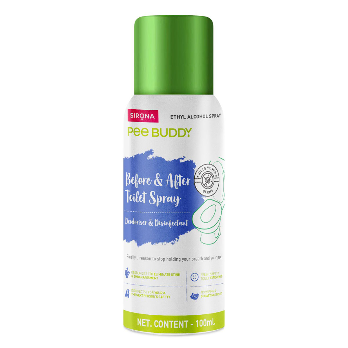 Buy Sirona Pee Buddy Deodoriser & Disinfectant Toilet Spray, 100 ml Online