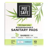 Pee Safe 100% Organic Cotton Biodegradable Overnight Sanitary Pads, 10 Count, Pack of 1