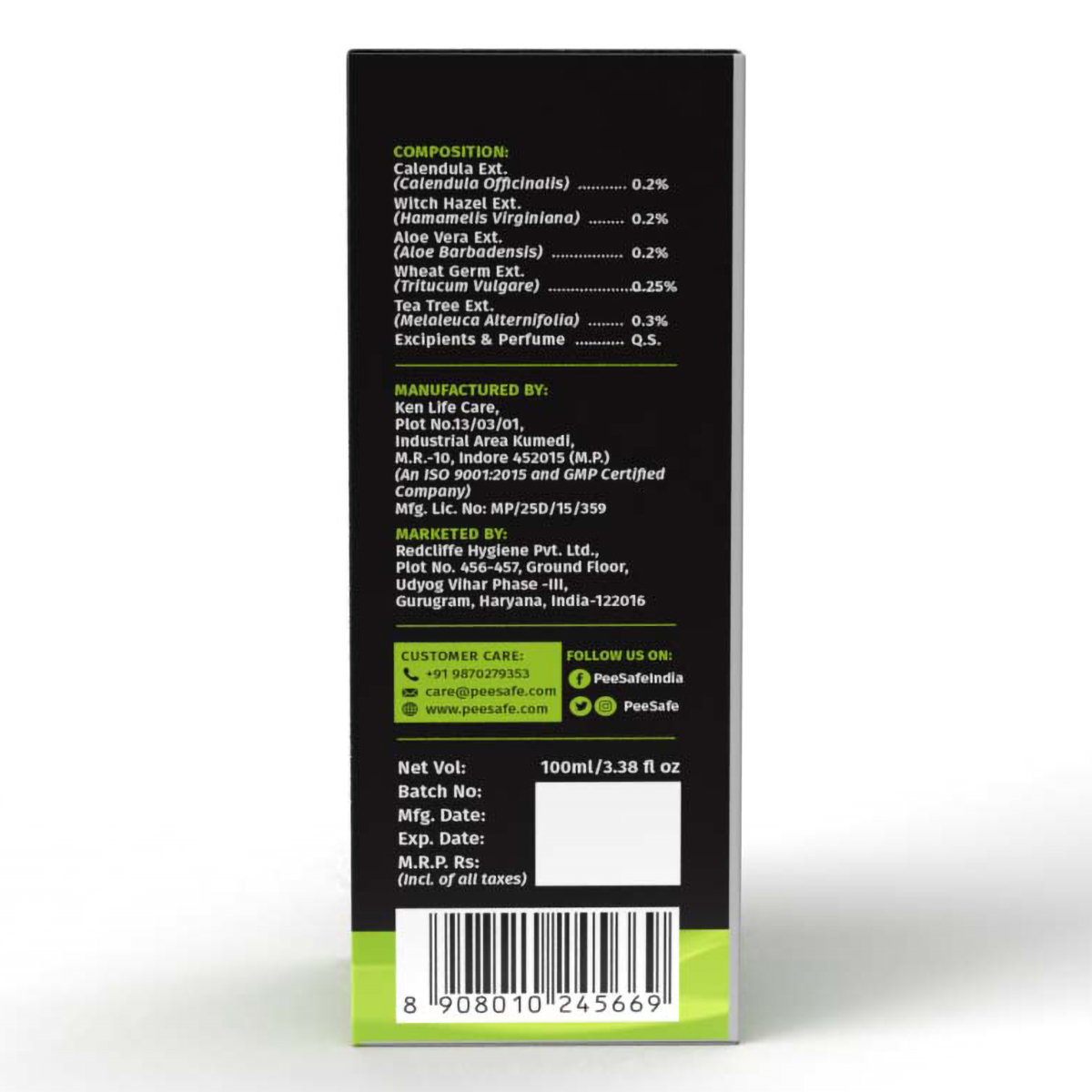 Pee Safe Natural Intimate Wash for Men, 100 ml, Pack of 1 Pee Safe Natural Intimate Wash for Men, 100 ml, Pack of 1