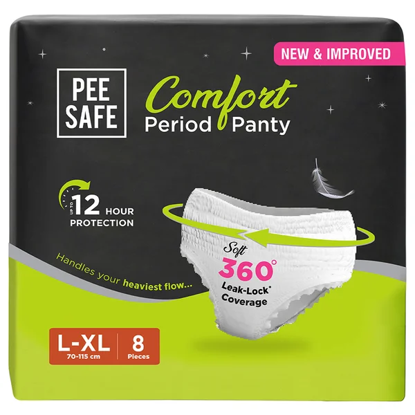 PEE SAFE COMFORT PERIOD PANTY L-XL 8'S
