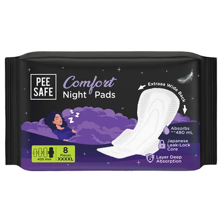 Pee Safe Comfort Night Pads XXXXL, 8 Count