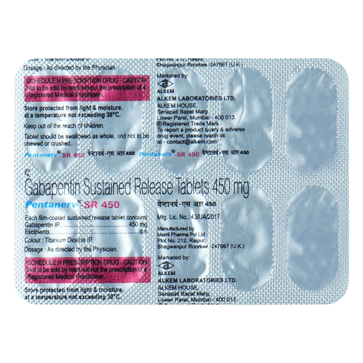 Pentanerv-SR 450 Tablet 10's, Pack of 10 TabletS Pentanerv-SR 450 Tablet 10's, Pack of 10 TabletS