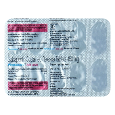 Pentanerv-SR 450 Tablet 10's, Pack of 10 TabletS