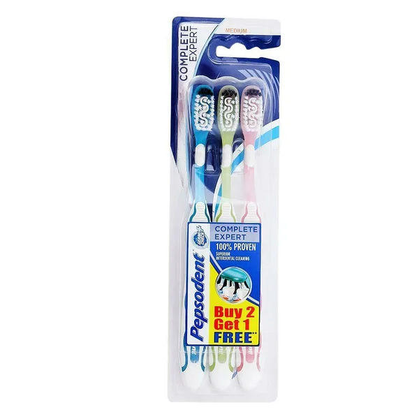 Pepsodent Expert Protection Pro Complete Toothbrush, 3 Count (Buy 2 Get 1 Free), Pack of 1