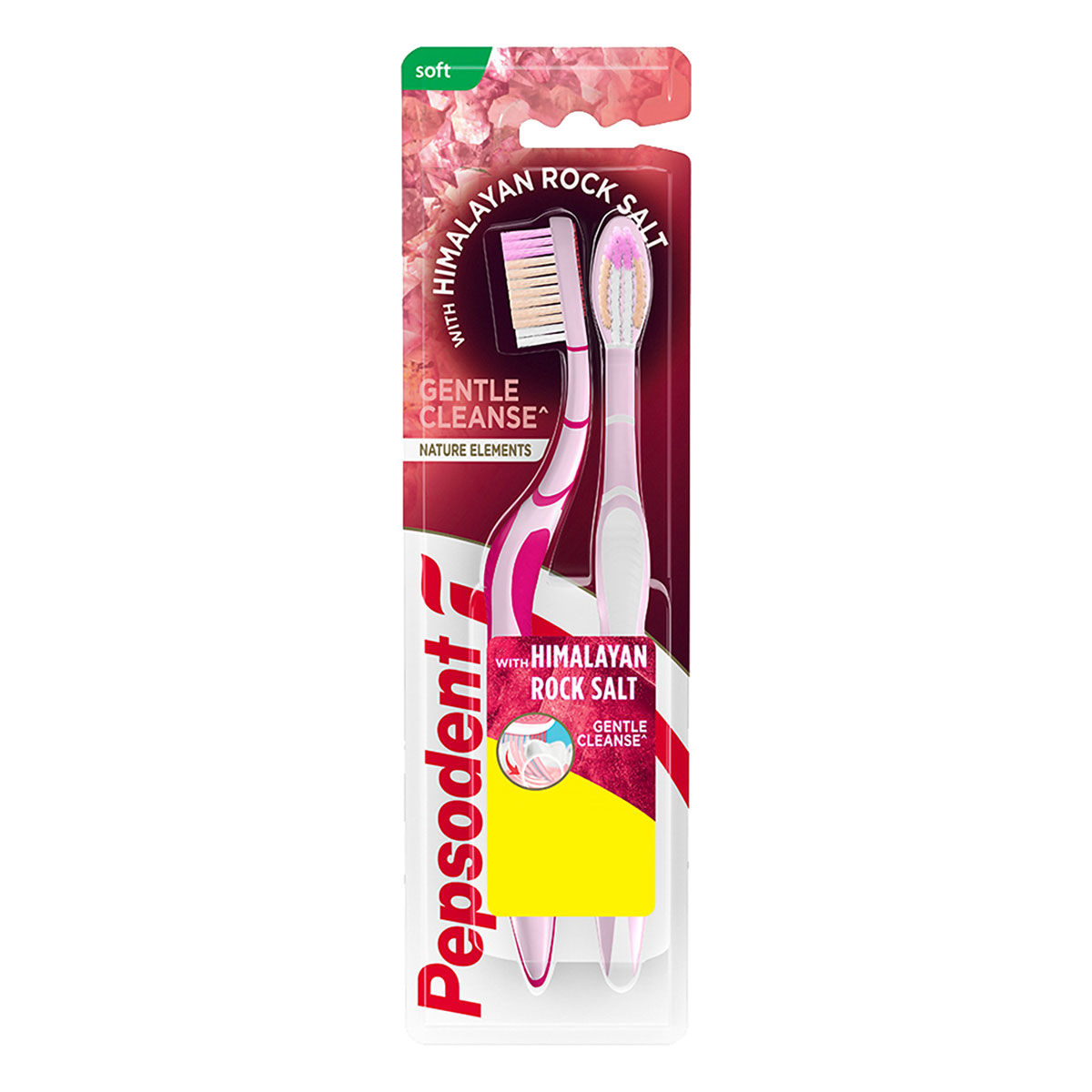 Buy Pepsodent Gentle Cleanse with Himalayan Rock Salt Soft Toothbrush, 2 Count Online