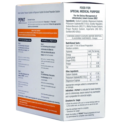 Pepkit Orange Bowel Preparation Kit 2 x 177 ml, Pack of 1