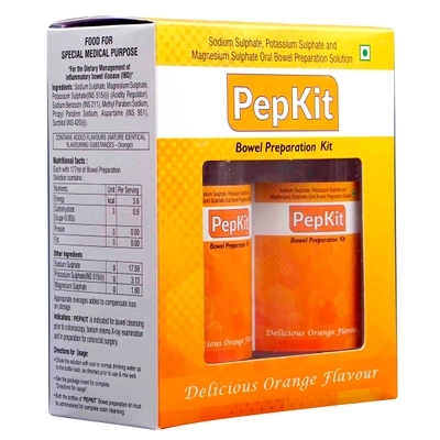 Pepkit Orange Bowel Preparation Kit 2 x 177 ml, Pack of 1