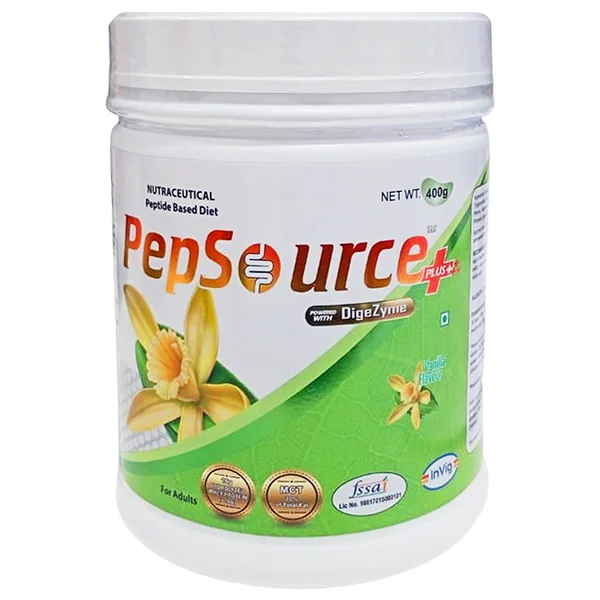 Pepsource Plus Vanilla Flavour Adults Powder, 400 gm