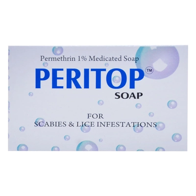 Peritop Soap 75 gm | Permithrin | Medicated Soap | For Scabies &amp; Lice Infestation, Pack of 1