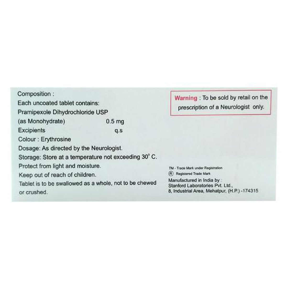 Pexopram 0.5 mg Tablet 10's, Pack of 10 TABLETS Pexopram 0.5 mg Tablet 10's, Pack of 10 TABLETS