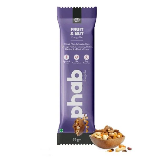 Phab Fruit &amp; Nut Energy Bar, 35 gm, Pack of 1