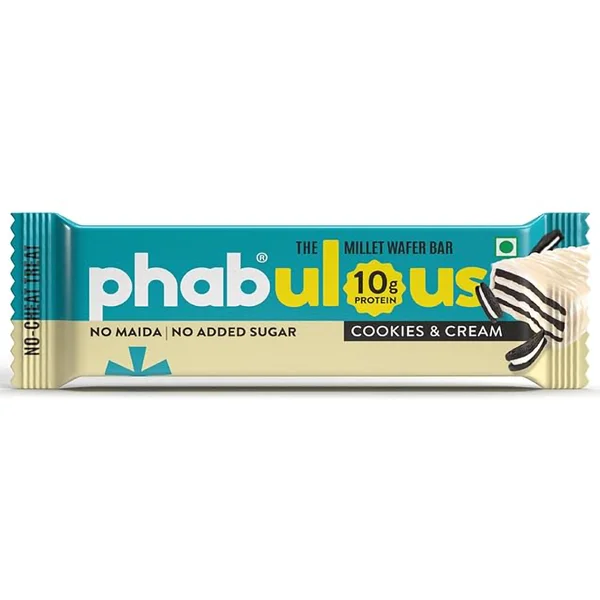 Phabulous Cookies & Cream 10g millet Wafer Bar, 40 gm