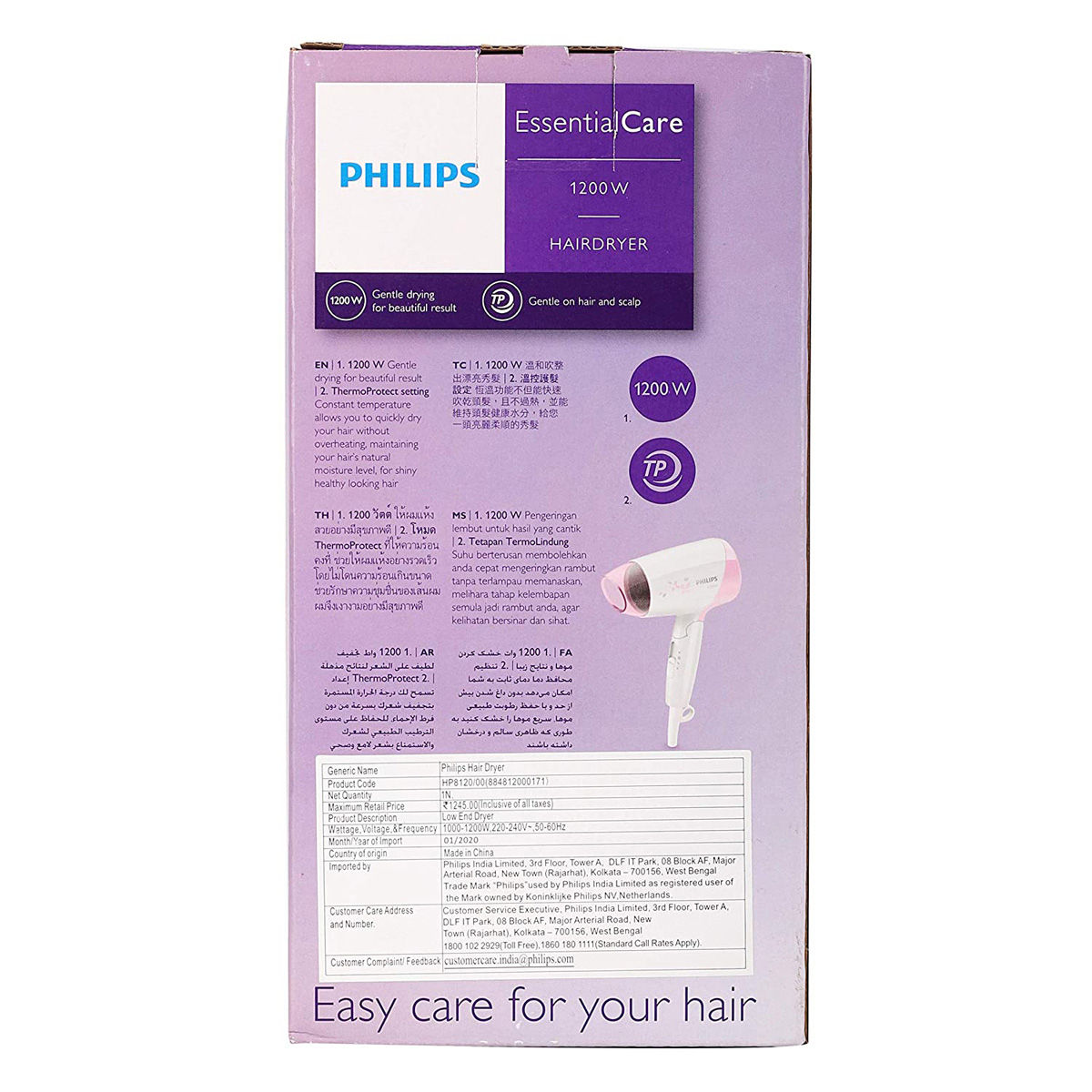 Philips Hair Dryer Hp8120, 1 Count, Pack of 1 
