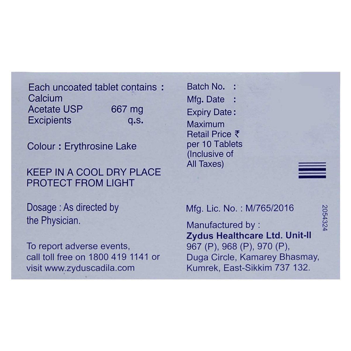 Phostat Tablet 10's, Pack of 10 TABLETS Phostat Tablet 10's, Pack of 10 TABLETS