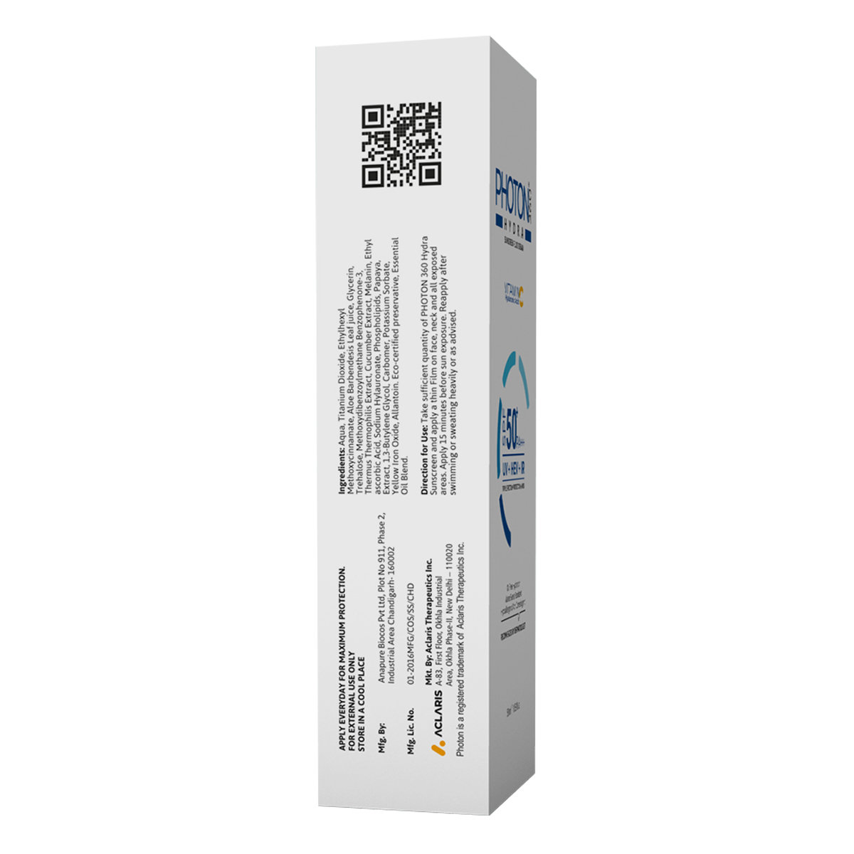 Photon 360 Hydra Spf 50+Pa++++ Sunscreen Fluid Cream 50 ml, Pack of 1 Photon 360 Hydra Spf 50+Pa++++ Sunscreen Fluid Cream 50 ml, Pack of 1