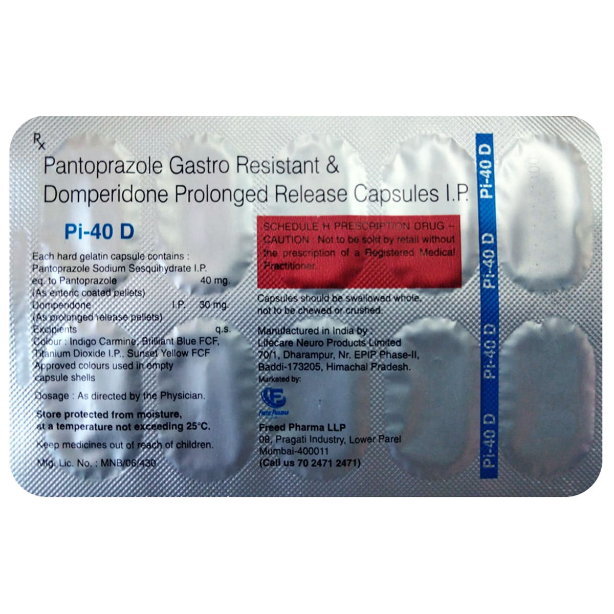 Pi-40 D Capsule 10's, Pack of 10 Pi-40 D Capsule 10's, Pack of 10