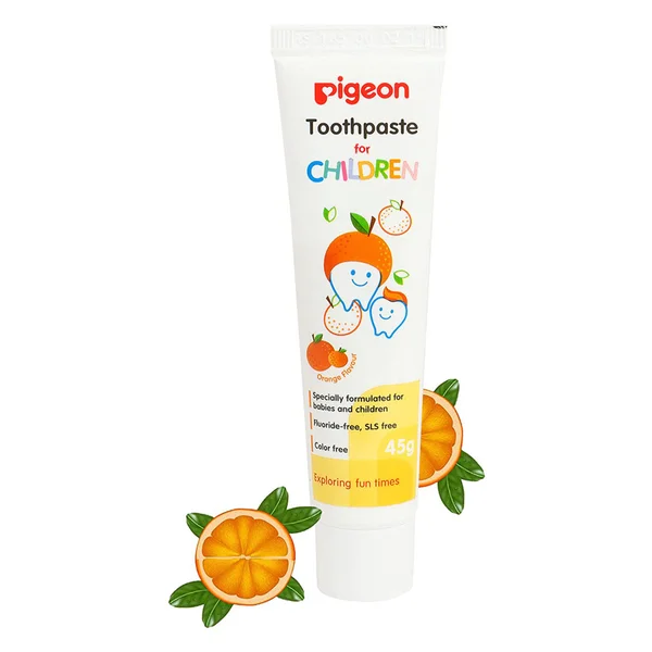 Pigeon Orange Flavour Toothpaste for Children, 45 gm, Pack of 1