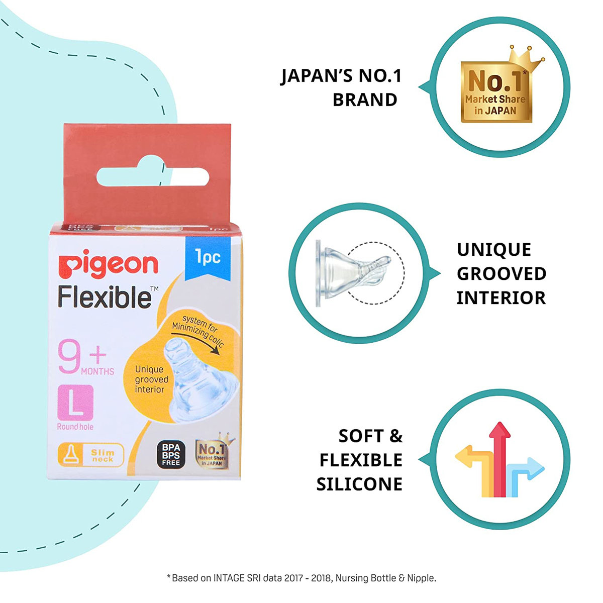 Pigeon Flexible 9M+ Large, 1 Count, Pack of 1 Pigeon Flexible 9M+ Large, 1 Count, Pack of 1