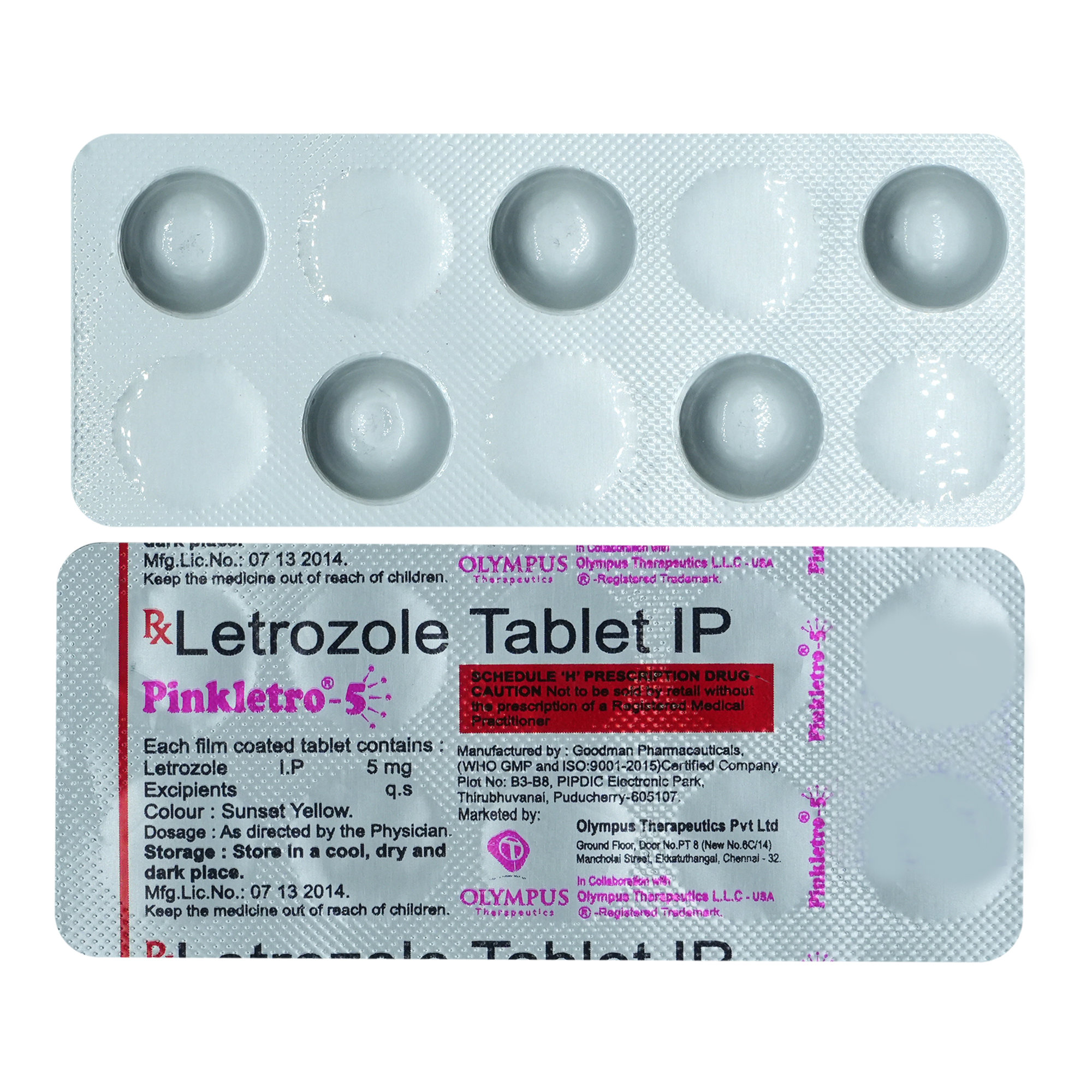 Pinkletro-5mg Tablet 5's, Pack of 5 TabletS Pinkletro-5mg Tablet 5's, Pack of 5 TabletS