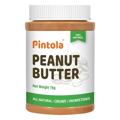 Pintola All Natural Crunchy Peanut Butter, 1 kg, Pack of 1