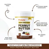 Pintola High Protein Dark Chocolate Creamy Peanut Butter, 510 gm, Pack of 1