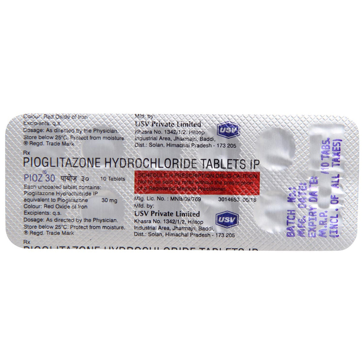 Pioz 30 Tablet 10's, Pack of 10 TABLETS Pioz 30 Tablet 10's, Pack of 10 TABLETS