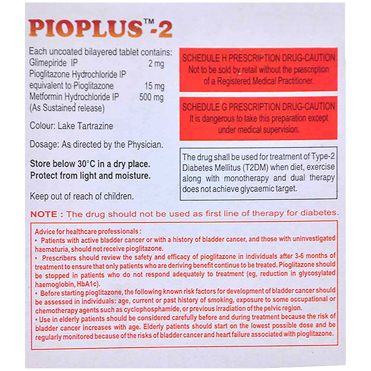 Pioplus 2 Tablet 15's, Pack of 15 TABLETS Pioplus 2 Tablet 15's, Pack of 15 TABLETS