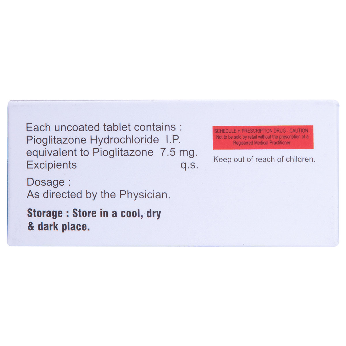 Pioglaz-7.5 Tablet 10's, Pack of 10 TabletS Pioglaz-7.5 Tablet 10's, Pack of 10 TabletS