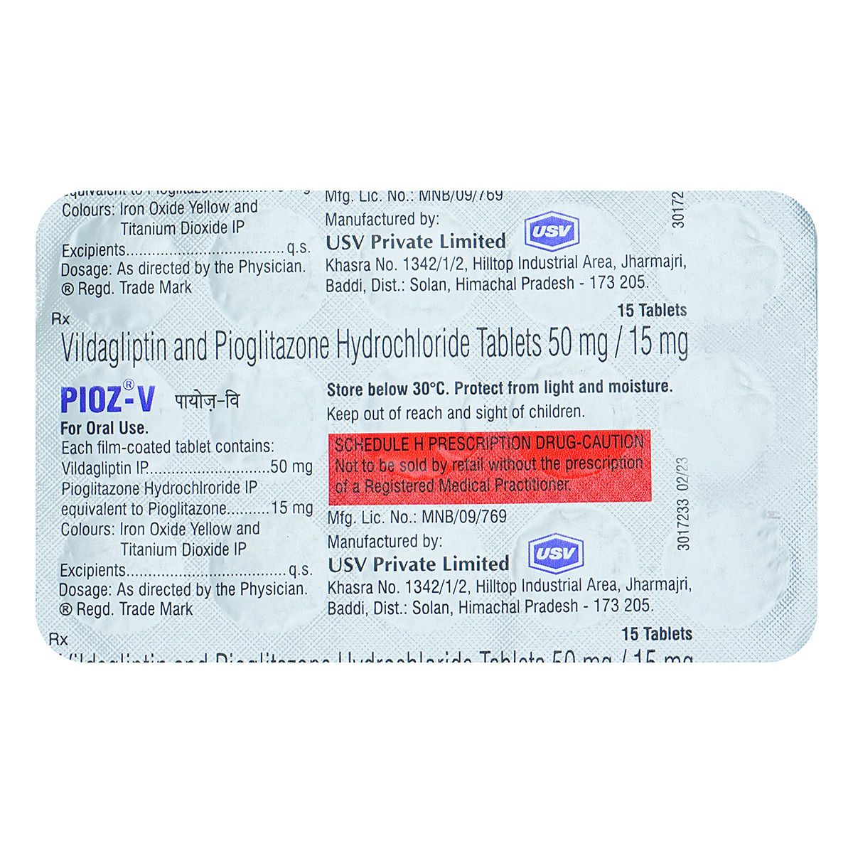 Buy Pioz-V Tablet 15's Online