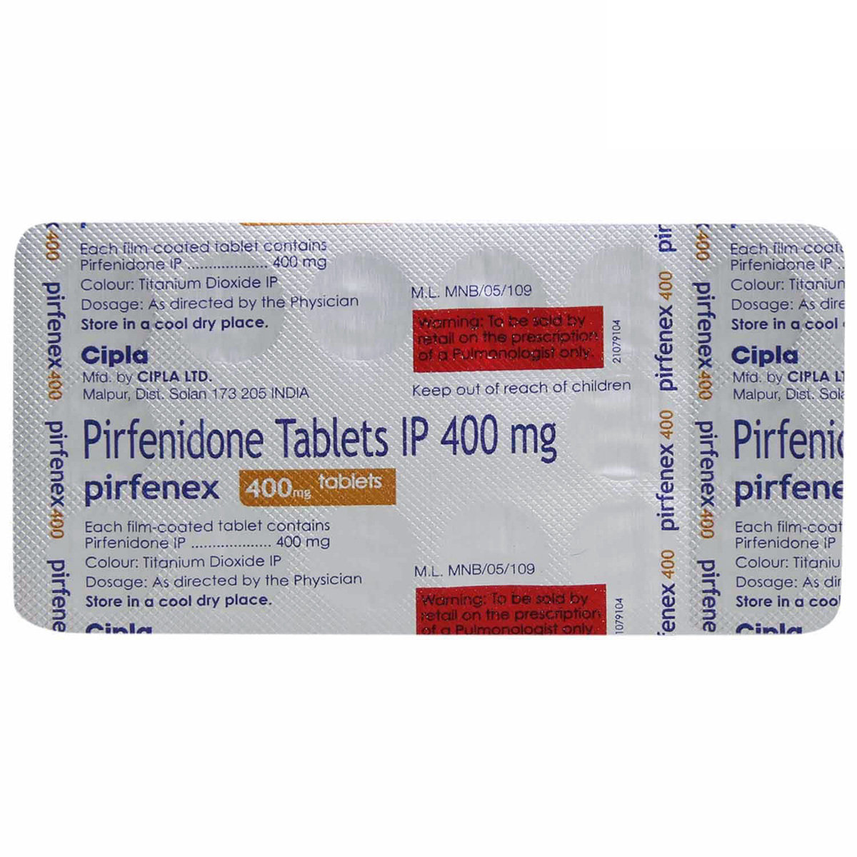 Pirfenex 400 mg Tablet 15's, Pack of 15 TABLETS Pirfenex 400 mg Tablet 15's, Pack of 15 TABLETS