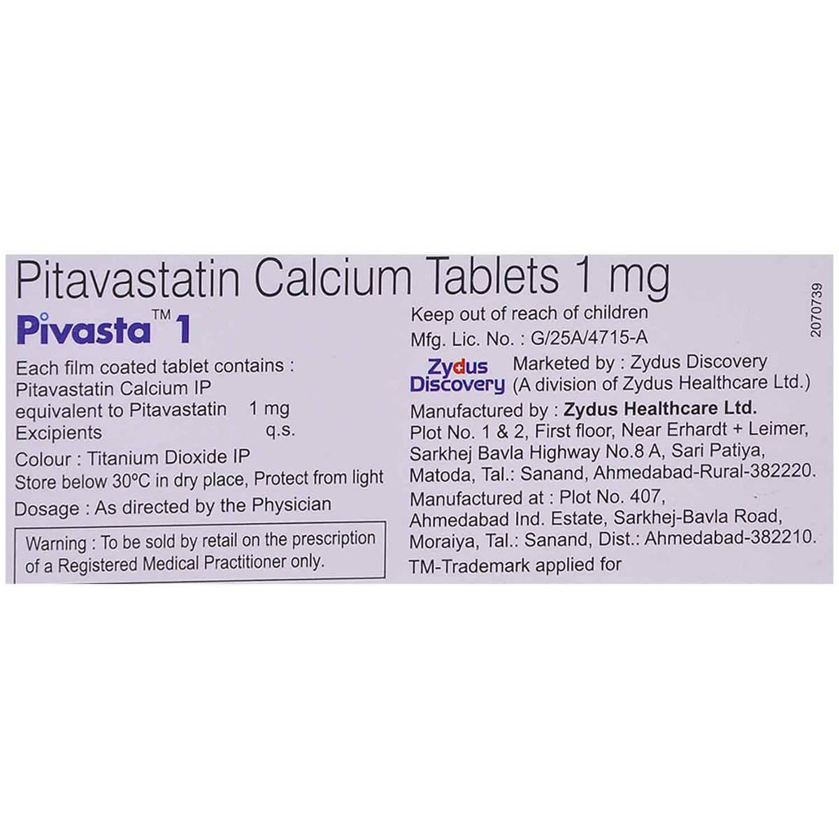 Pivasta 1 Tablet 10's, Pack of 10 TABLETS Pivasta 1 Tablet 10's, Pack of 10 TABLETS