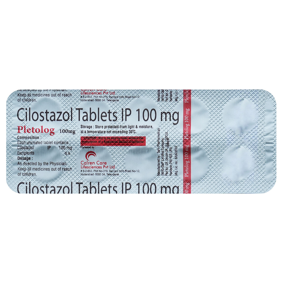 Pletolog 100 mg Tablet 10's, Pack of 10 TABLETS Pletolog 100 mg Tablet 10's, Pack of 10 TABLETS