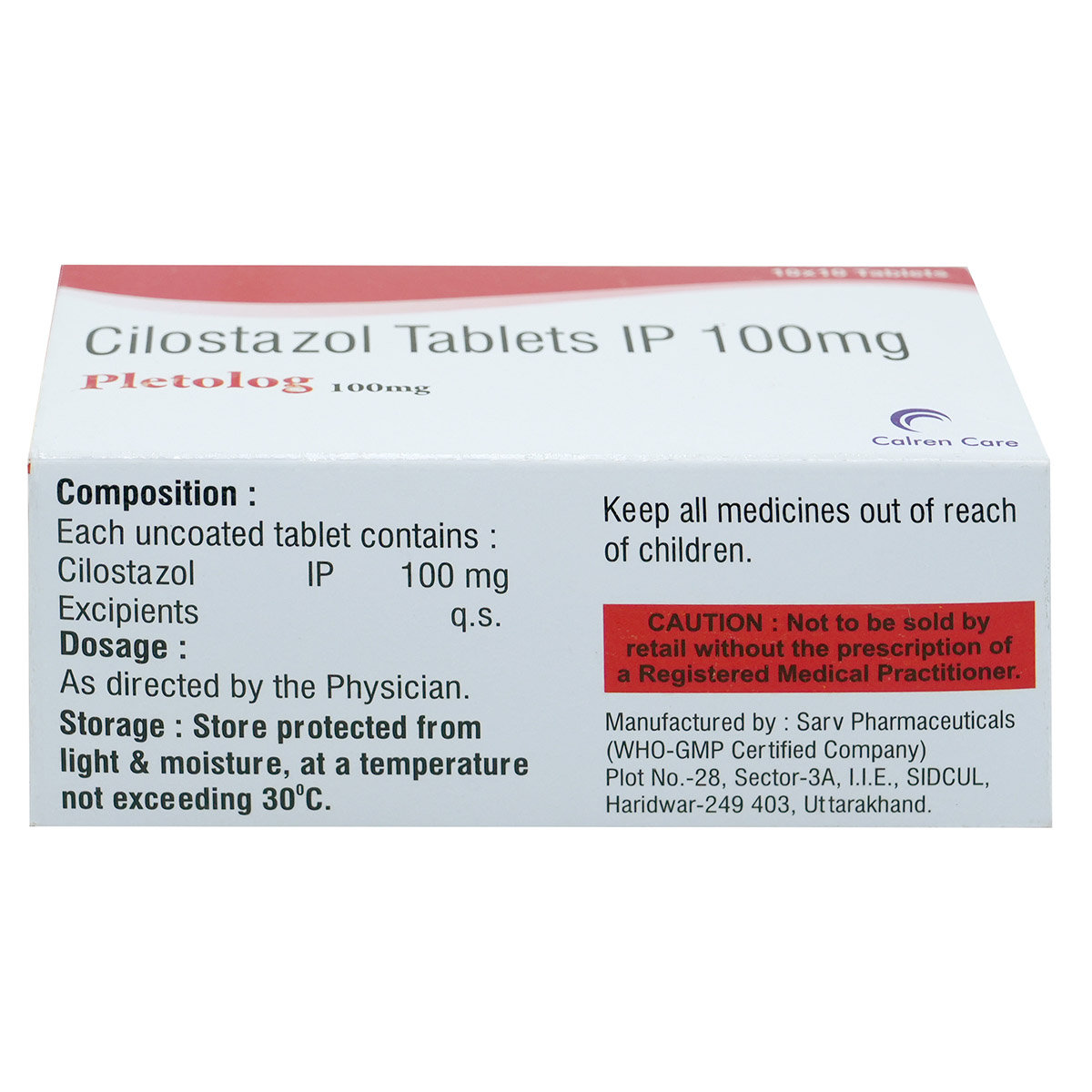 Pletolog 100 mg Tablet 10's, Pack of 10 TABLETS Pletolog 100 mg Tablet 10's, Pack of 10 TABLETS