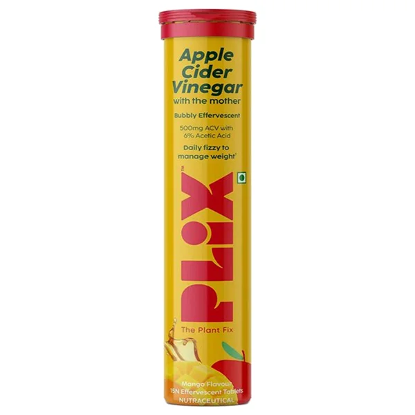 Plix Apple Cider Vinegar Mango Flavour, 15 Tablets, Pack of 1