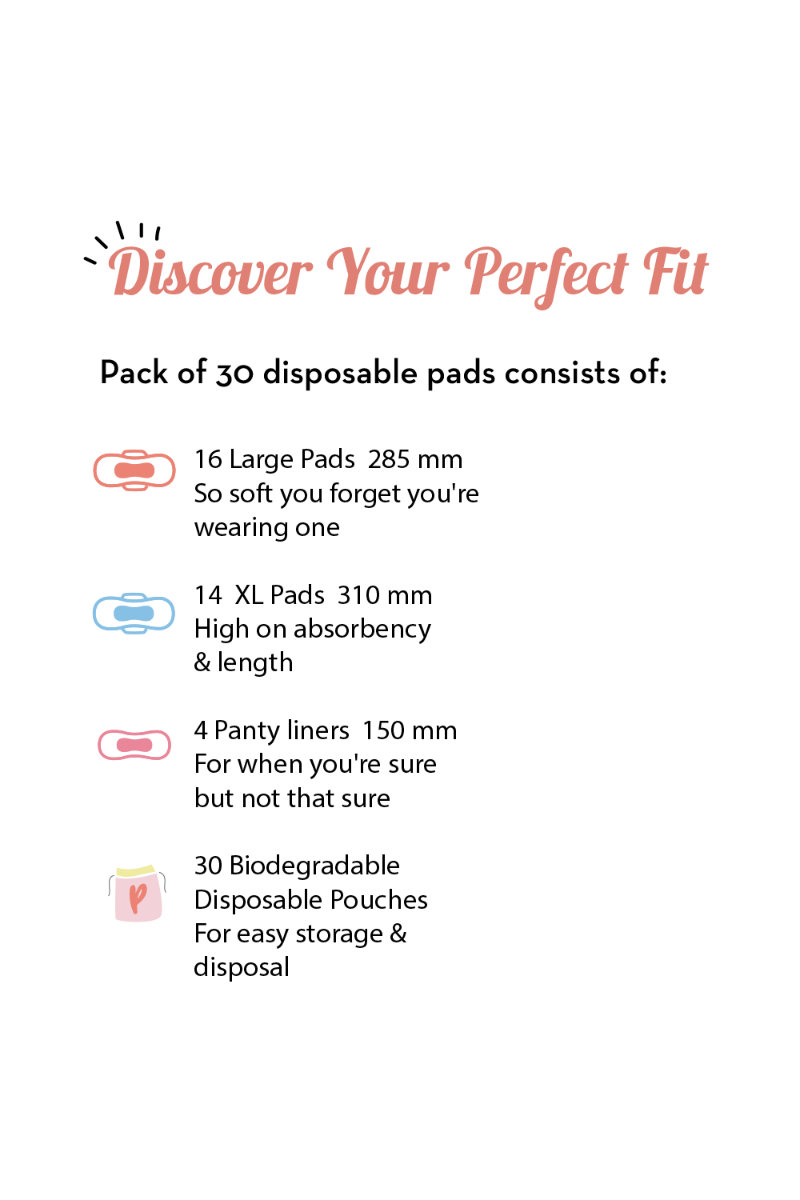 Plush Sanitary Napkins with Disposable Pouchs, 30 Count, Pack of 1 Plush Sanitary Napkins with Disposable Pouchs, 30 Count, Pack of 1