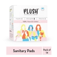 Plush 100% Pure US Cotton Sanitary Pads, 14 Count