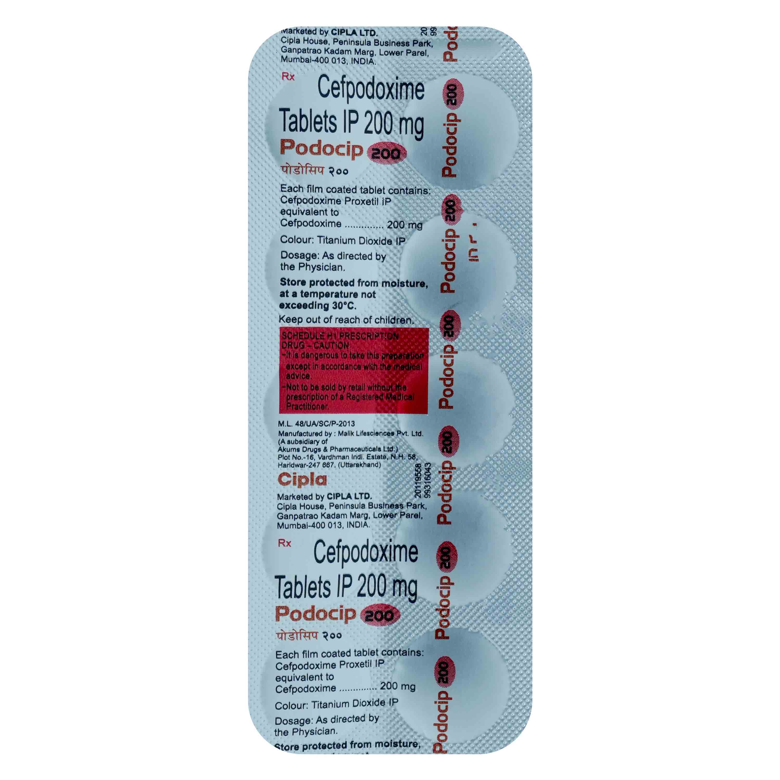 Podocip 200 mg Tablet 10's, Pack of 10 TABLETS Podocip 200 mg Tablet 10's, Pack of 10 TABLETS