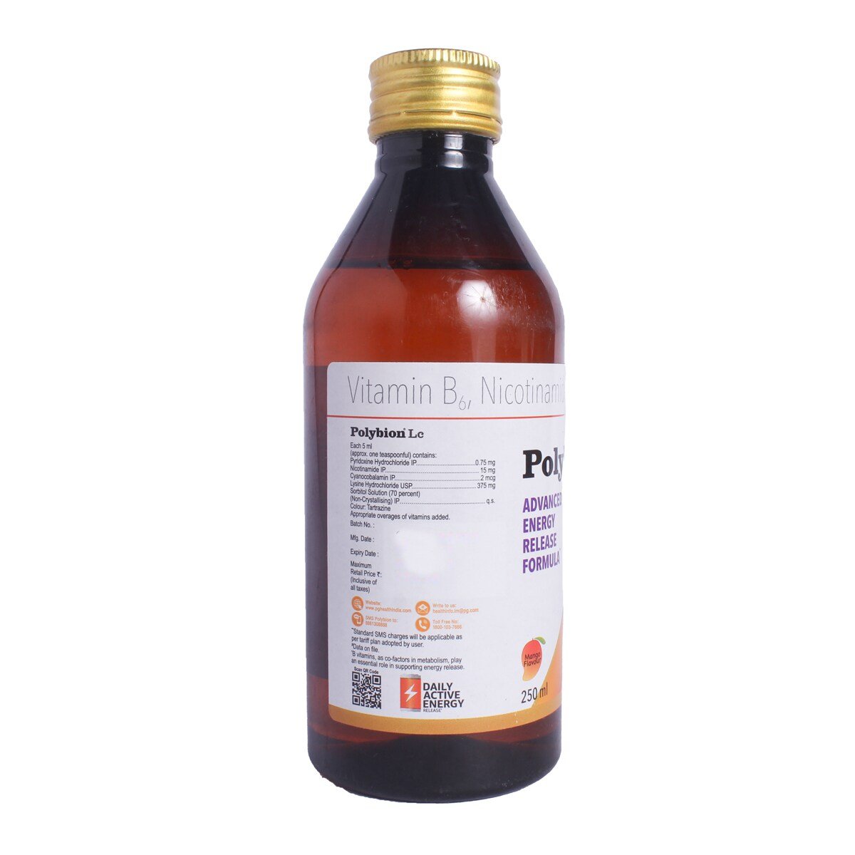 Polybion LC Delicious Mango Flavour Syrup 250 ml, Pack of 1 Syrup Polybion LC Delicious Mango Flavour Syrup 250 ml, Pack of 1 Syrup