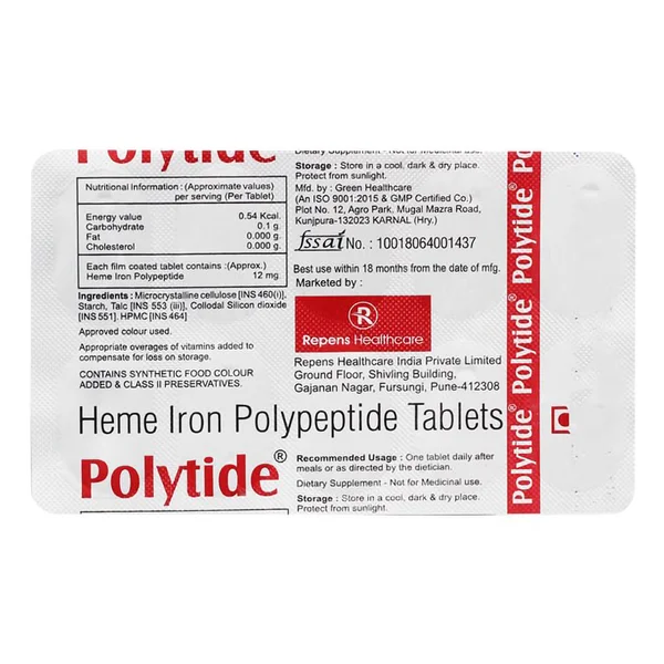 Polytide 12Mg Tablet 10'S, Pack of 10 TabletS