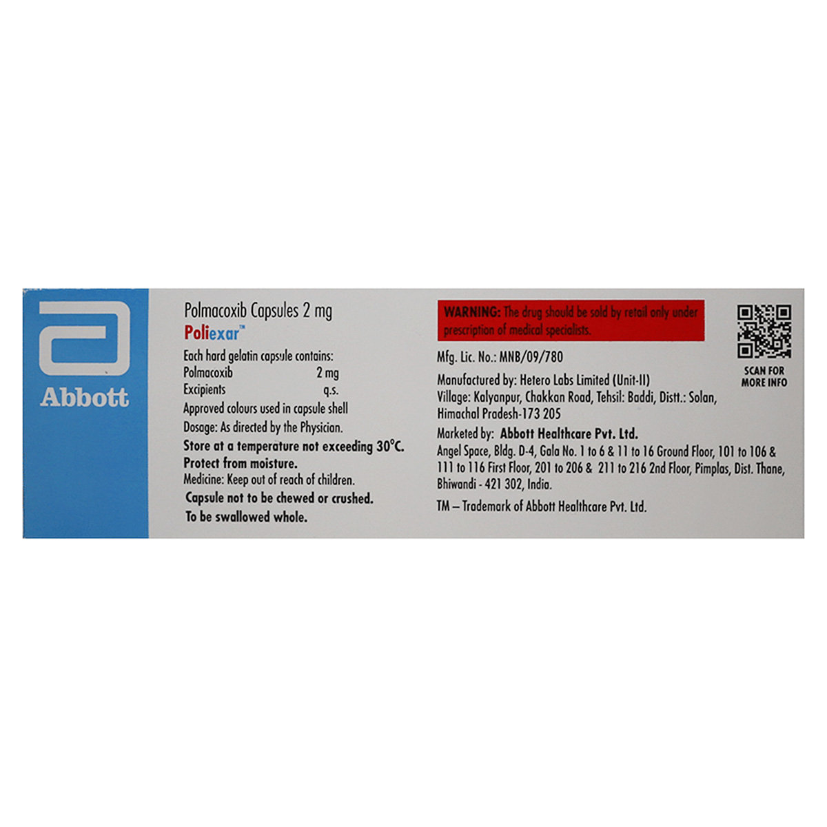 Poliexar 2 mg Capsule 10's, Pack of 10 CapsuleS Poliexar 2 mg Capsule 10's, Pack of 10 CapsuleS