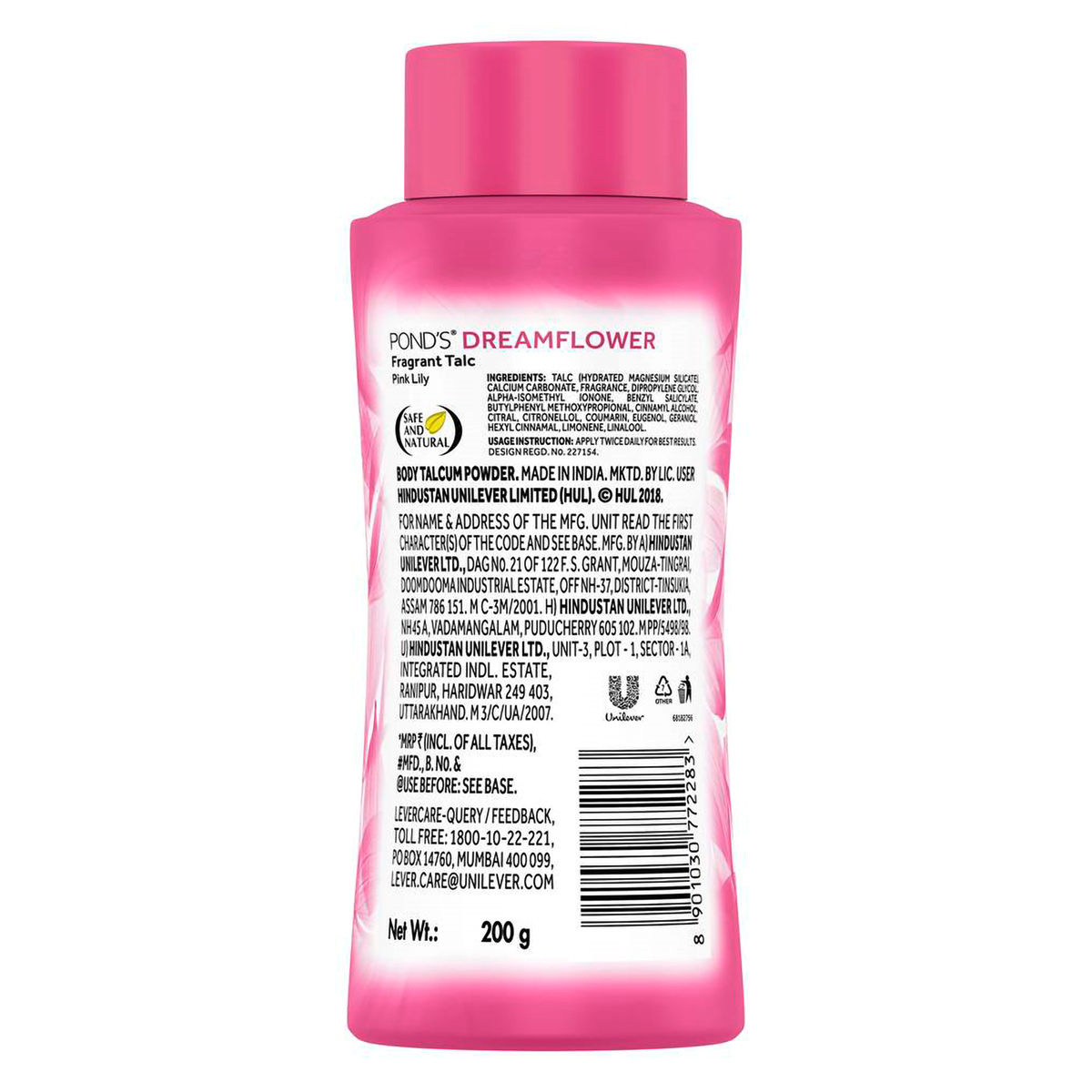 Pond's Dreamflower Fragrant Pink Lily Talc Powder 200 gm | Reduce Sweat | Controls Body Odour With Pink Lily Fragrance, Pack of 1 Pond's Dreamflower Fragrant Pink Lily Talc Powder 200 gm | Reduce Sweat | Controls Body Odour With Pink Lily Fragrance, Pack of 1