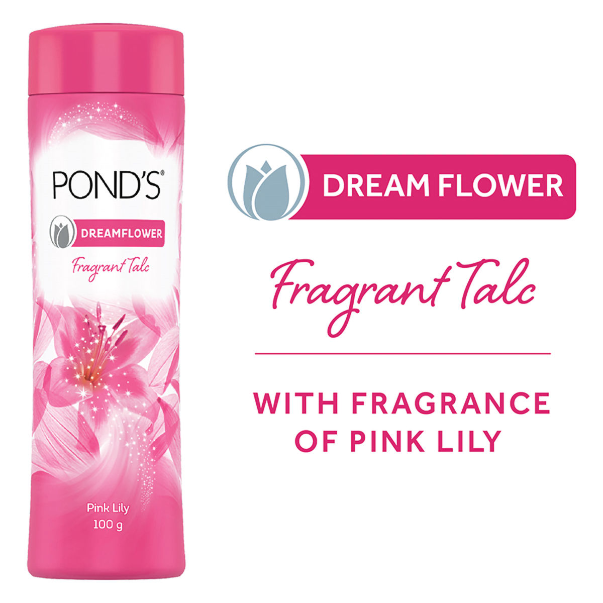 Pond's Dreamflower Fragrant Pink Lily Talc Powder 200 gm | Reduce Sweat | Controls Body Odour With Pink Lily Fragrance, Pack of 1 Pond's Dreamflower Fragrant Pink Lily Talc Powder 200 gm | Reduce Sweat | Controls Body Odour With Pink Lily Fragrance, Pack of 1