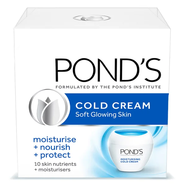 Pond's Moisturising Cold Cream 200 ml | With 10 Skin Nutrients &amp; Moisturizers | Nourishes, Moisturises &amp; Protects Skin | For Soft Glowing Skin In Winter, Pack of 1