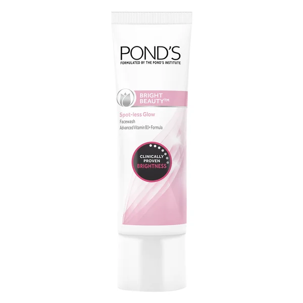Pond's Bright Beauty Spot-less Glow Face Wash 15 gm | With Vitamin B3 | Reduces Dark Spots | Removes Dead Skin Cells | For Spotless Glowing Skin, Pack of 1