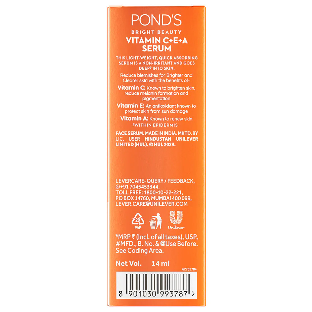 Ponds Bright Beauty Vitamin C+E+A Serum, 14 ml, Pack of 1 Ponds Bright Beauty Vitamin C+E+A Serum, 14 ml, Pack of 1