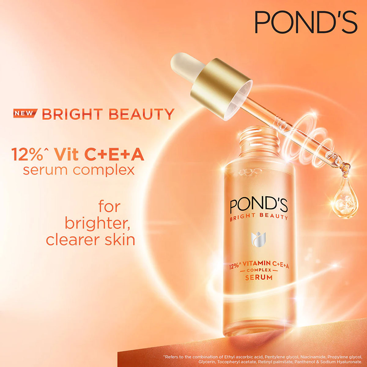 Ponds Bright Beauty Vitamin C+E+A Serum, 14 ml, Pack of 1 Ponds Bright Beauty Vitamin C+E+A Serum, 14 ml, Pack of 1
