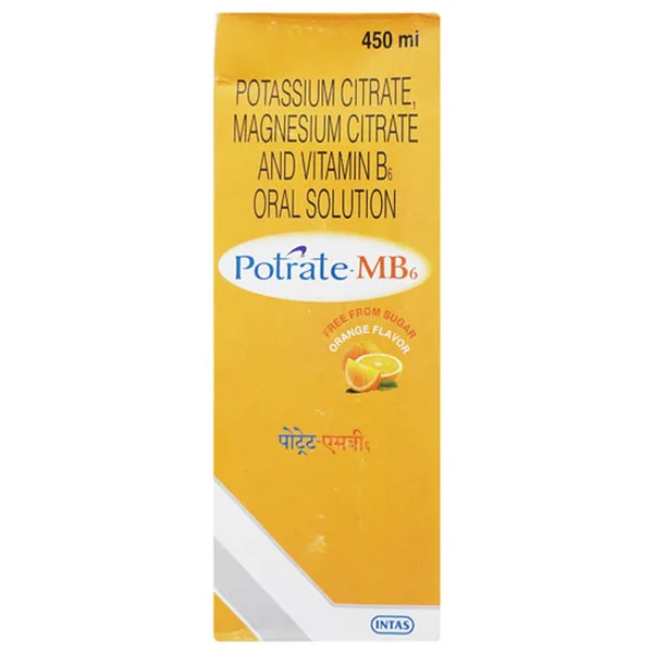 Potrate-MB6 Sugar Free Orange Oral Solution 450 ml